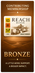 Bronze Contributing Membership REACH Museum Bronze Contributing Membership card featuring burrowing owl artwork and member benefits.